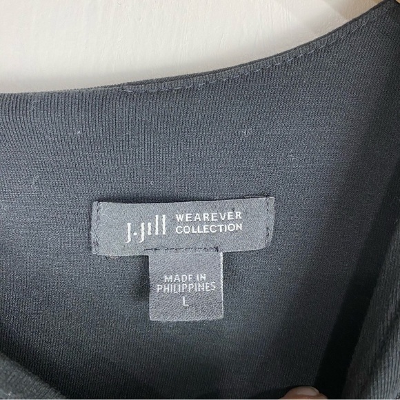 J. Jill Wearever Collection Essential Flowy T-Shirt Mini Dress Black Size Large - Picture 2 of 5